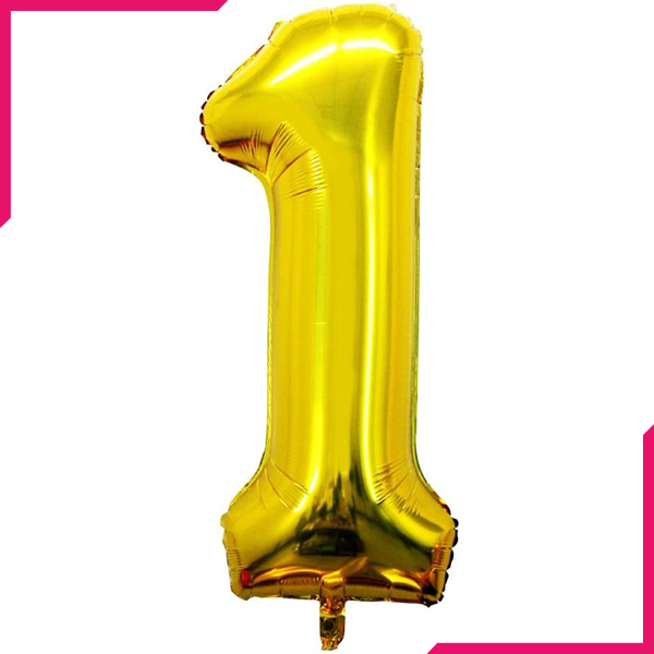 Golden Foil Balloon Number 1 - bakeware bake house kitchenware bakers supplies baking