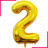 Golden Foil Balloon Number 2 - bakeware bake house kitchenware bakers supplies baking