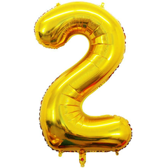 Golden Foil Balloon Number 2 - bakeware bake house kitchenware bakers supplies baking