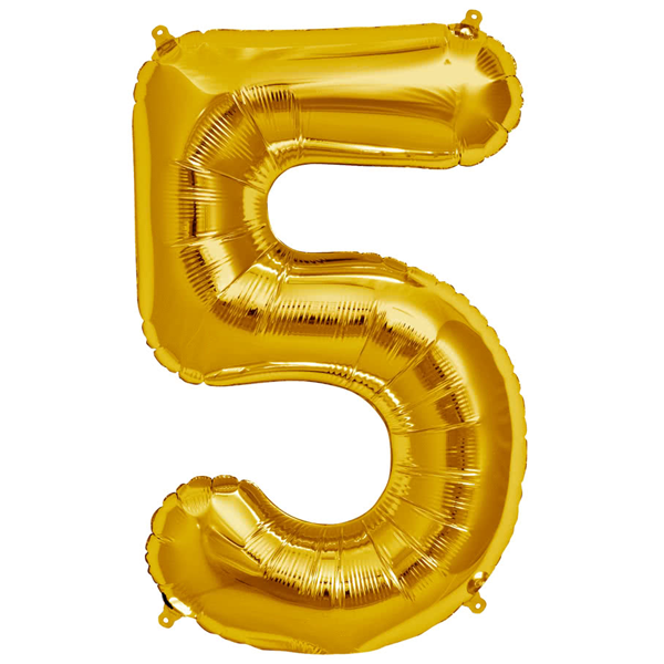 Golden Foil Balloon Number 5 - bakeware bake house kitchenware bakers supplies baking
