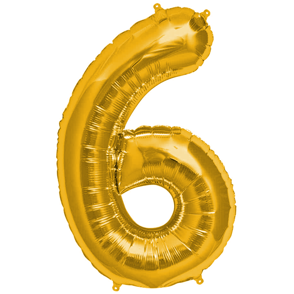 Golden Foil Balloon Number 6 - bakeware bake house kitchenware bakers supplies baking