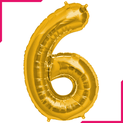Golden Foil Balloon Number 6 - bakeware bake house kitchenware bakers supplies baking