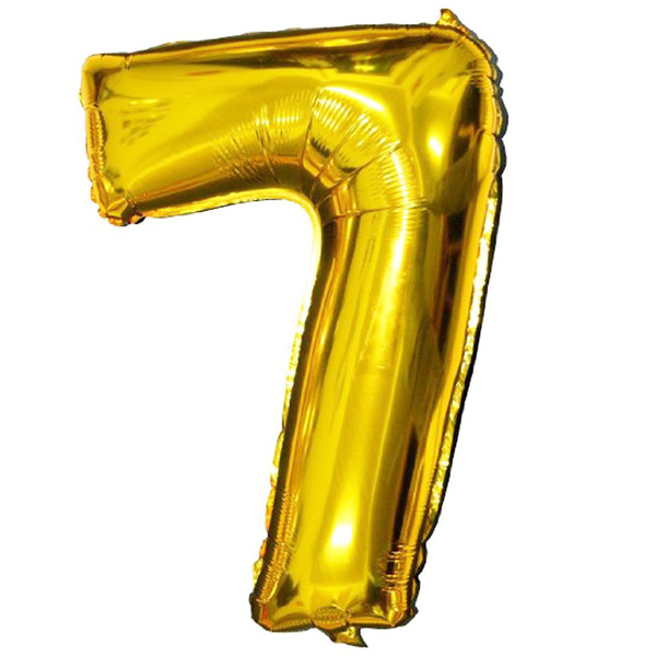 Golden Foil Balloon Number 7 - bakeware bake house kitchenware bakers supplies baking