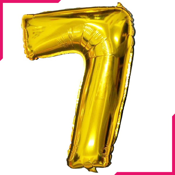 Golden Foil Balloon Number 7 - bakeware bake house kitchenware bakers supplies baking