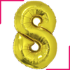 Golden Foil Balloon Number 8 - bakeware bake house kitchenware bakers supplies baking