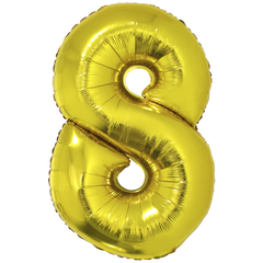 Golden Foil Balloon Number 8 - bakeware bake house kitchenware bakers supplies baking