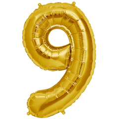 Golden Foil Balloon Number 9 - bakeware bake house kitchenware bakers supplies baking