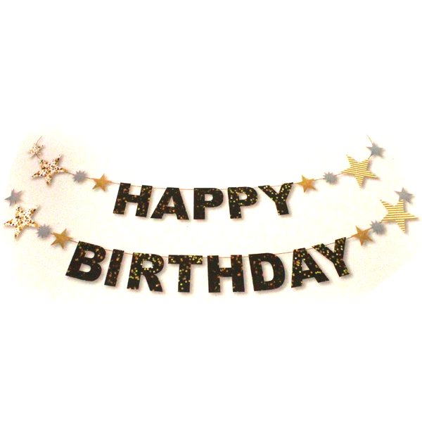 Happy Birthday Banner Black - bakeware bake house kitchenware bakers supplies baking