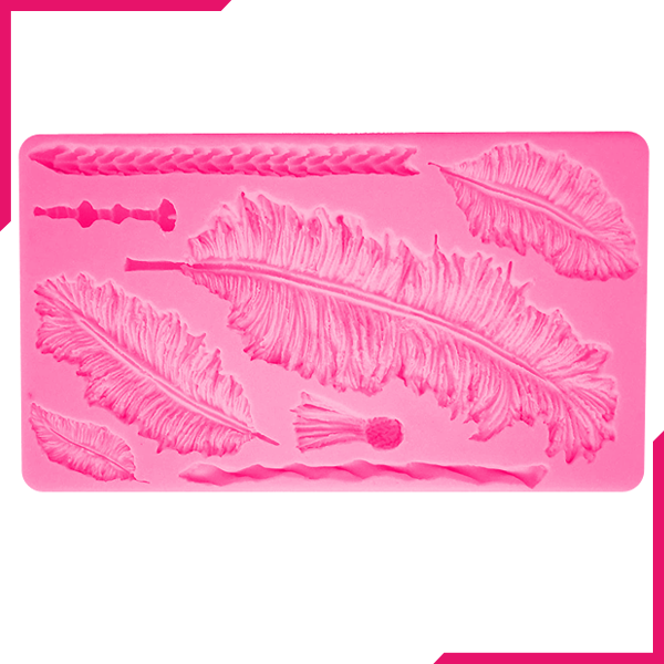 Vintage Feathers Silicone Mold - bakeware bake house kitchenware bakers supplies baking