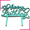 Happy Birthday Wooden Cake Topper Sky Blue - bakeware bake house kitchenware bakers supplies baking