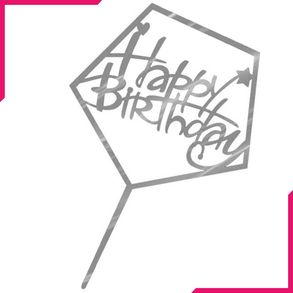 Happy Birthday Cake Topper - Star Heart - bakeware bake house kitchenware bakers supplies baking