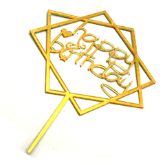Happy Birthday Cake Topper Double-Layer - bakeware bake house kitchenware bakers supplies baking