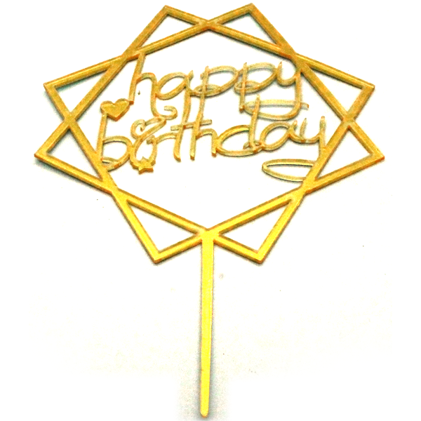 Happy Birthday Cake Topper Double-Layer - bakeware bake house kitchenware bakers supplies baking