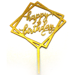 Happy Birthday Cake Topper Double-Square - bakeware bake house kitchenware bakers supplies baking