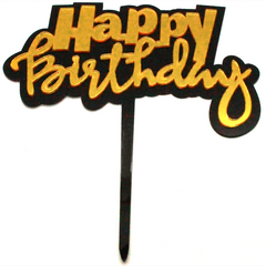 Happy Birthday Cake Topper Black Border - bakeware bake house kitchenware bakers supplies baking