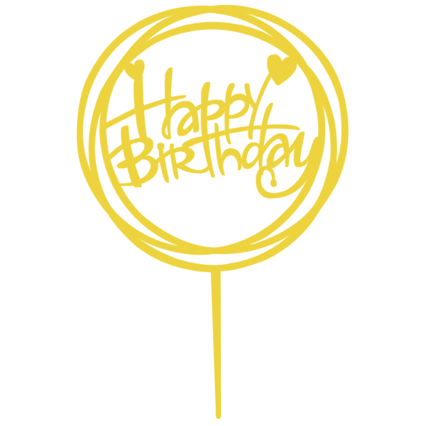 Acrylic Circle Happy Birthday Cake Topper - bakeware bake house kitchenware bakers supplies baking