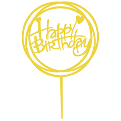 Acrylic Circle Happy Birthday Cake Topper - bakeware bake house kitchenware bakers supplies baking