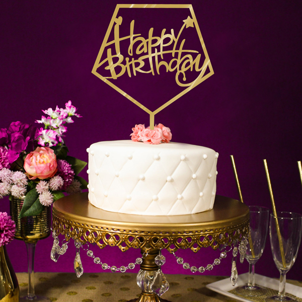 Happy Birthday Cake Topper - Heart Star - bakeware bake house kitchenware bakers supplies baking