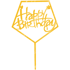 Happy Birthday Cake Topper - Heart Star - bakeware bake house kitchenware bakers supplies baking