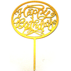 Round Circle Happy Birthday Cake Topper - bakeware bake house kitchenware bakers supplies baking