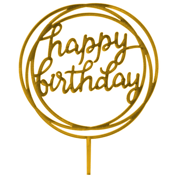 Happy Birthday Cake Topper Round Circle - bakeware bake house kitchenware bakers supplies baking