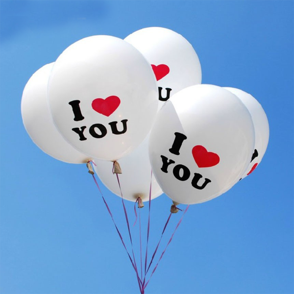 White Balloons With 'I Love(Heart) You' - bakeware bake house kitchenware bakers supplies baking