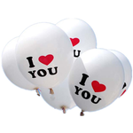 White Balloons With 'I Love(Heart) You' - bakeware bake house kitchenware bakers supplies baking