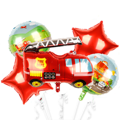 Foil Balloons Fire Dept Theme 5Pcs - bakeware bake house kitchenware bakers supplies baking
