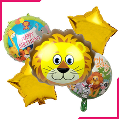Foil Balloons Zoo Theme 5Pcs - bakeware bake house kitchenware bakers supplies baking