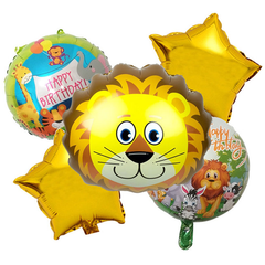 Foil Balloons Zoo Theme 5Pcs - bakeware bake house kitchenware bakers supplies baking