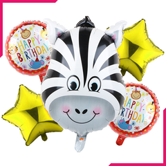 Foil Balloons Zebra Theme 5Pcs - bakeware bake house kitchenware bakers supplies baking