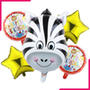 Foil Balloons Zebra Theme 5Pcs - bakeware bake house kitchenware bakers supplies baking
