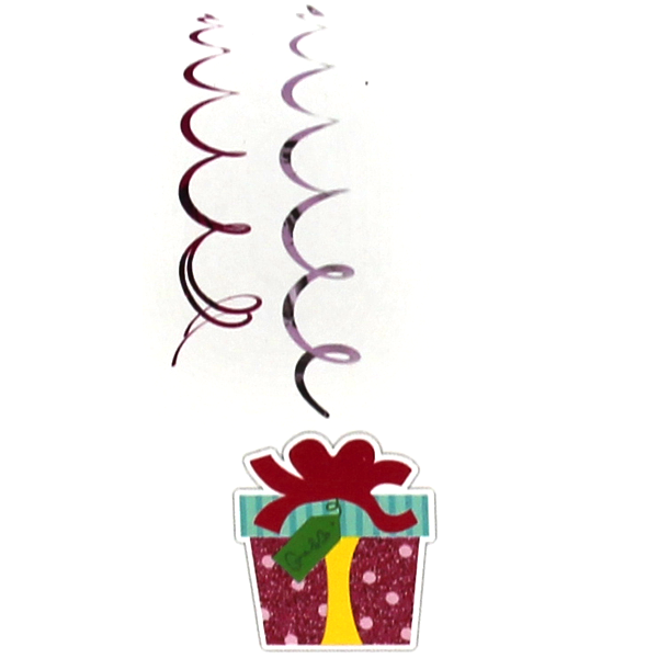 Happy Birthday Hanging Swirls 12Pcs - bakeware bake house kitchenware bakers supplies baking