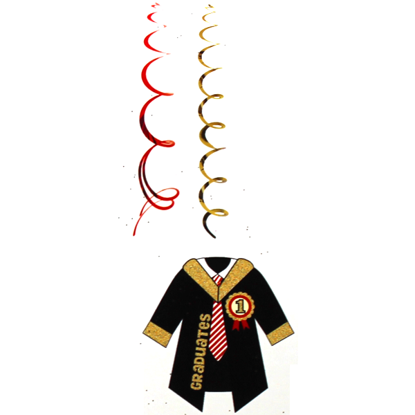 Graduation Hanging Decorations Swirls 6Pcs - bakeware bake house kitchenware bakers supplies baking
