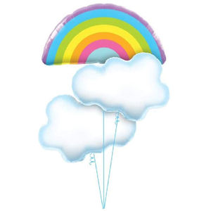 Foil Balloons Rainbow And Cloud 3Pcs - bakeware bake house kitchenware bakers supplies baking
