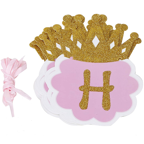 Princess Glitter Happy Birthday Crown Banner - bakeware bake house kitchenware bakers supplies baking