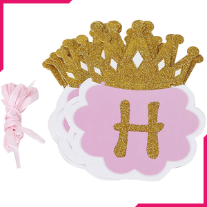 Princess Glitter Happy Birthday Crown Banner - bakeware bake house kitchenware bakers supplies baking