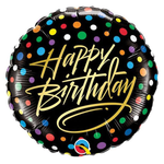 Happy Birthday Foil Balloon Black - bakeware bake house kitchenware bakers supplies baking