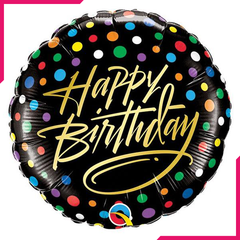 Happy Birthday Foil Balloon Black - bakeware bake house kitchenware bakers supplies baking