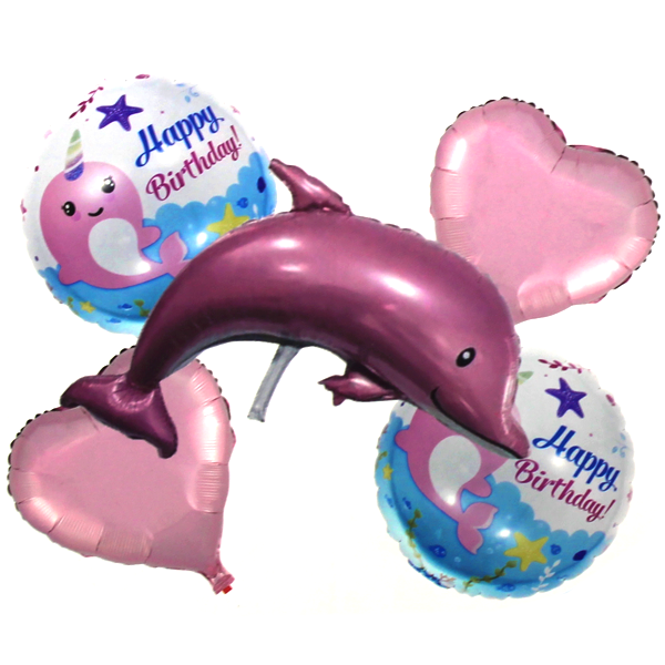 Foil Balloons American Dolphin 5Pcs - bakeware bake house kitchenware bakers supplies baking