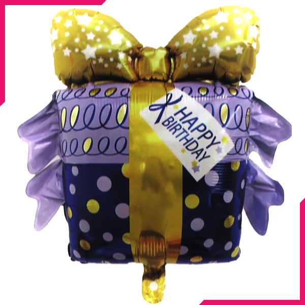 Happy Birthday Gift-Shaped Foil Balloon - bakeware bake house kitchenware bakers supplies baking