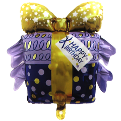 Happy Birthday Gift-Shaped Foil Balloon - bakeware bake house kitchenware bakers supplies baking
