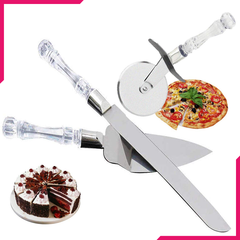 Pizza cutter, lifter and knife 3 pcs set - bakeware bake house kitchenware bakers supplies baking