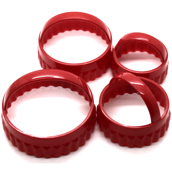 Crinkled Cookie Cutter With Handle 4Pcs - bakeware bake house kitchenware bakers supplies baking