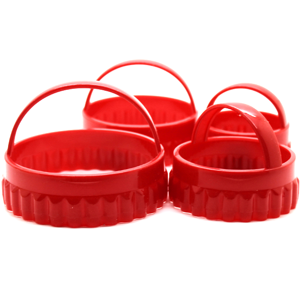 Crinkled Cookie Cutter With Handle 4Pcs - bakeware bake house kitchenware bakers supplies baking