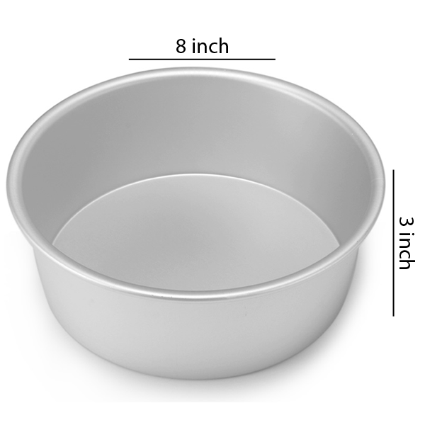 Silver Cake Pan 8x3 inches - bakeware bake house kitchenware bakers supplies baking