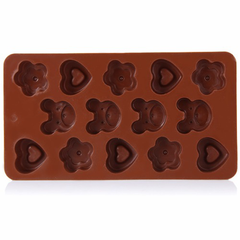 Heart Bear Flower Silicone Chocolate Mold - bakeware bake house kitchenware bakers supplies baking