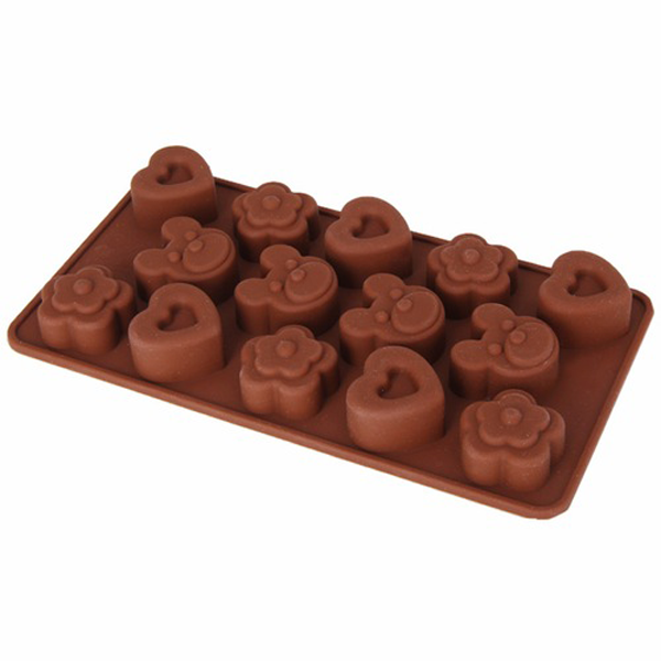 Heart Bear Flower Silicone Chocolate Mold - bakeware bake house kitchenware bakers supplies baking