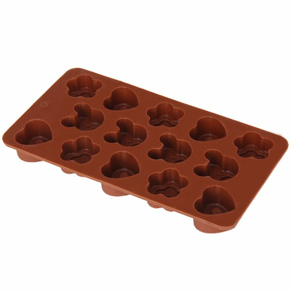 Heart Bear Flower Silicone Chocolate Mold - bakeware bake house kitchenware bakers supplies baking