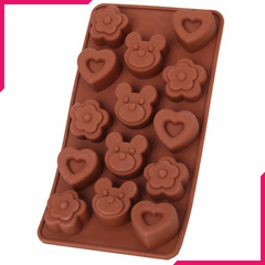 Heart Bear Flower Silicone Chocolate Mold - bakeware bake house kitchenware bakers supplies baking